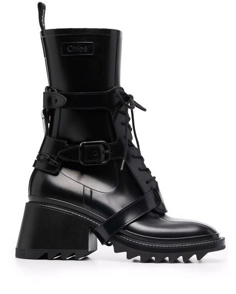 chloe black betty boots|chloe harnessed rain boots.